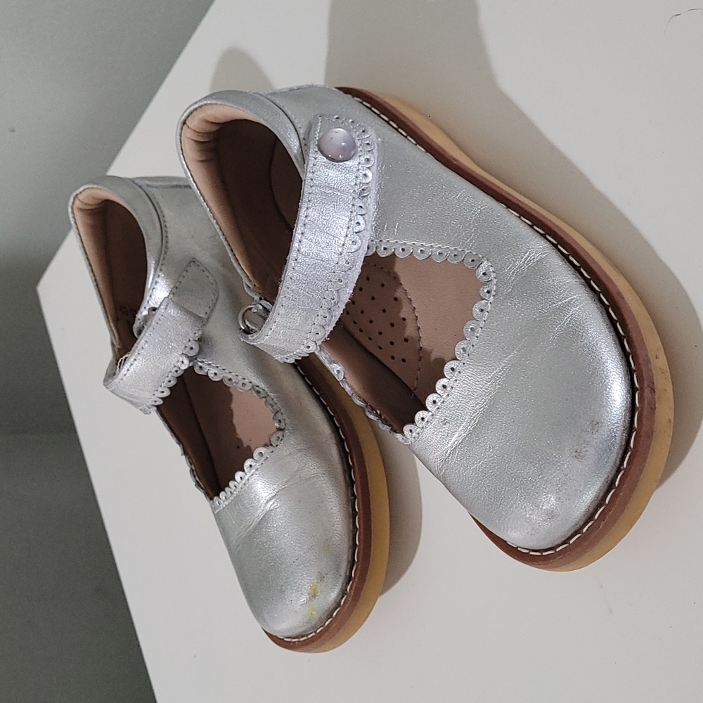 Elephantito Silver Velcro Maryjanes